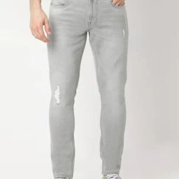 Spykar Grey Cotton Blend Slim Solid Jeans-image-98