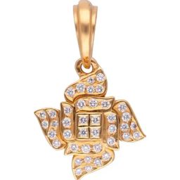 crash.club By CKC 22k Gold & Diamond Radiant Swastika Pendant-image-42