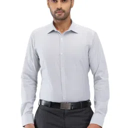 Park Avenue Green Slim Fit Striped Shirt-picture-44