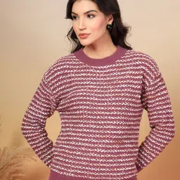 Thirty Threads Women Checked Woollen Pullover-picture-24