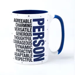 Archies White & Blue Printed Ceramic Matte Mugs-46