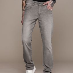 WROGN Men Straight Fit Heavy Fade Stretchable Jeans-image-60