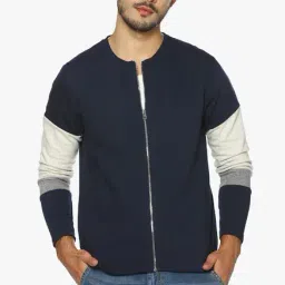 Campus Sutra Navy Regular Fit Cotton Jacket-42
