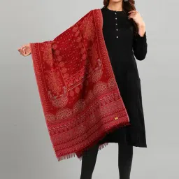 Aurelia Maroon Woven Pattern Shawl-picture-24