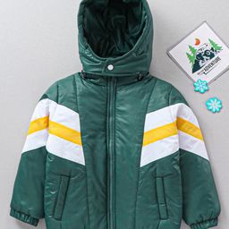 Babyhug Full Sleeves Color Block Hooded Jacket - Multicolor-image-45
