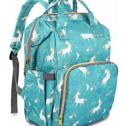 Chinmay Kids Large Capacity Mother Bag Diaper Backpack with Insulated Bottle Storage - Dark Green-image-112