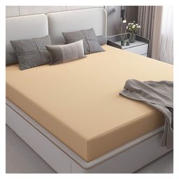 JARS Collections Terry Cotton Waterproof  Mattress Protector for Double Size Bed Fits upto 8 Inch Mattress - Beige-image-55