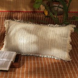 Vanchai Stripped Organic Cotton Cushion Cover - OffWhite-image-81