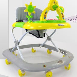 Dash Dora Baby Foldable Walker with Rattles Music & Adjustable Height Activity Walker - Yellow-image-11