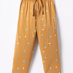 Taeko Single Jersey Knit Full Length Lounge Pant with Floral Print - Golden-image-78