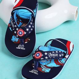 Kidsville Marvel Avengers Featuring Captain America Designed Flip Flops - Navy Blue-picture-25
