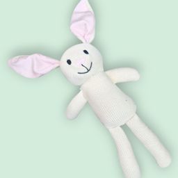 Tukkoo Baby Bunny Plush Toy Knitted Cotton - White-image-52