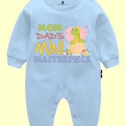 The Peppy Tend 100% Cotton Family Theme Full Sleeves Mom Dads Mini Masterpiece Printed Romper - Blue-image-83