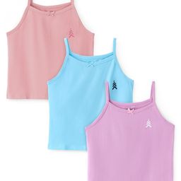 Pine Kids Cotton Lycra Knit Sleeveless Solid Color Slips Pack of 3 ( Color May Vary)-picture-15