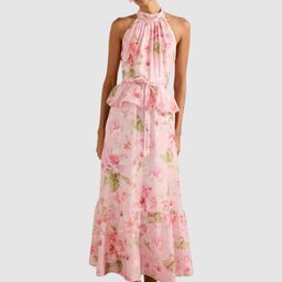 Forever New Floral Print Gathered or Pleated Halter Neck A-Line Midi Dress-image-62