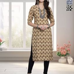 HERE&NOW Women Pack Of 3 Ethnic Motifs Printed Daily Straight Kurtas-image-87