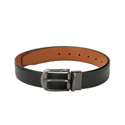Pacific Gold Men Black & Tan Solid Reversible Belt-image-54