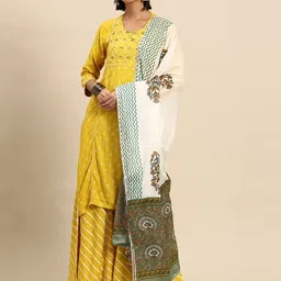 all about you Women Printed Kurta & Palazzos With Dupatta-image-3