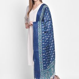 Dupatta Bazaar Blue & Green Printed Dupatta image 5