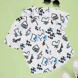 Pantaloons Junior Boys Bright White Cotton Printed Shirts-image-26