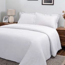 Maspar Solid White 300 Cotton King Duvet Cover With Pillow Case-image-85
