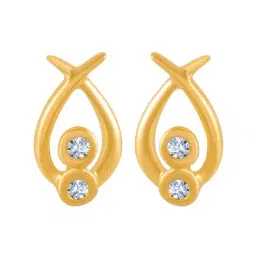 P.C. Chandra Jewellers 14 kt Gold & Diamond Earrings-picture-1