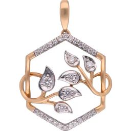 crash.club By CKC 18k Gold & Diamond Elegant Hexagonal with Floral Motif Pendant-image-43
