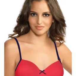 Amante Coral & Ink Non Wired Padded T-Shirt Bra-picture-36