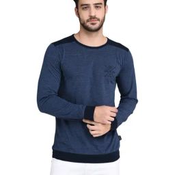 Rigo Blue Cotton Slim Fit T-Shirt-image-42