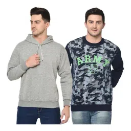 Vimal Jonney Grey & Navy Hooded Sweatshirt - Pack of 2-image-92