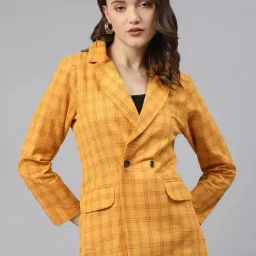 Cottinfab Mustard Full Sleeves Blazer-image-13
