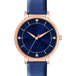 VIRAKTI Women Brass Embellished Dial & Leather Analogue Watch F-71-BLUE-25-image-90