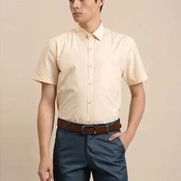 Sojanya Beige Cotton Regular Fit Shirt-image-11