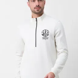 Spykar White Cotton Regular Fit Sweatshirt-31