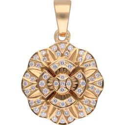 crash.club By CKC 22k Gold & Diamond Radiant Floral Medallion Pendant-image-41