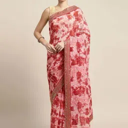 Blissta Red Embellished Saree With Unstitched Blouse-picture-43