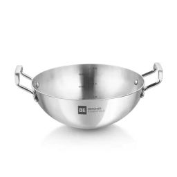Bergner BE Bergner Essentials Silver Stainless Steel Kadhai (26 cm)-29
