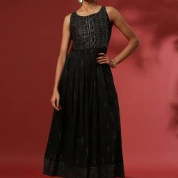 Abhishti Black Embellished Sleeveless Jumpsuit-picture-4
