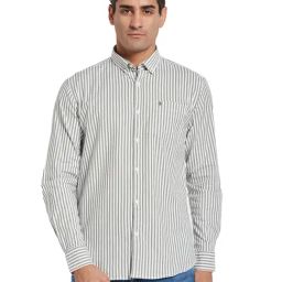 METTLE Grey Regular Fit Striped Shirt-picture-16