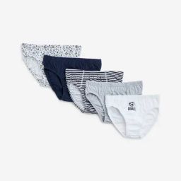 Y&F Kids by Westside Navy Football-Themed Cotton Briefs - Pack of 5-image-6
