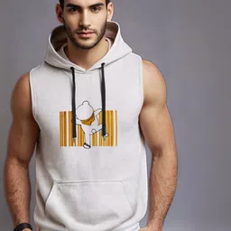 Looks United Cotton Printed Round Neck Gym Vest VST-WHT-1019-M-image-31