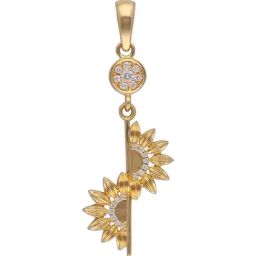 crash.club By CKC 18k Gold & Diamond Sunflower-Inspired with Pav¿ Accents Pendant-image-25