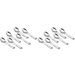 FnS Flair Silver Stainless Steel Dinner Spoon - Set of 12 image 1