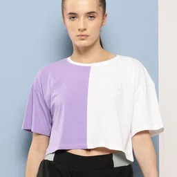Slazenger Women Colourblocked Drop-Shoulder Sleeves Pure Cotton Boxy T-shirt-picture-22