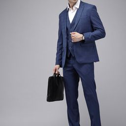 Park Avenue Super Slim Fit Notched Lapel Collar Single Breasted 3-Piece Formal Suit-picture-0