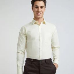 Park Avenue Yellow Slim Fit Shirt-image-25