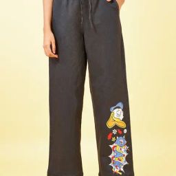 Honey by Pantaloons Black Graphic Pants-image-57