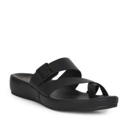 Hush Puppies Women's ERICA BUCKLE TR Black Toe Ring Sandals-image-84