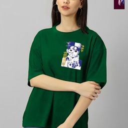 Parona Women Pack of 2 Naruto Graphic Printed Round Neck Oversized T-shirts-image-63