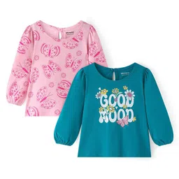 Honeyhap Girls Pack Of 2 Floral Print Cotton Blouson Top-picture-39
